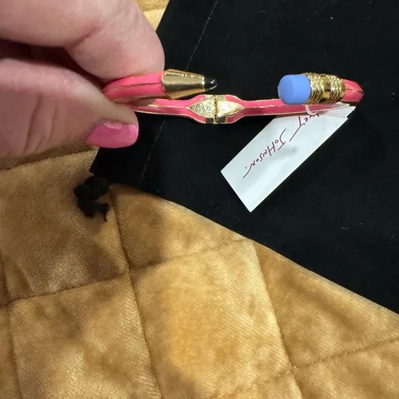 BETSEY JOHNSON fun “pencil” bracelet in PINK( w/blue “eraser”!) great gift🩷🩵🩷